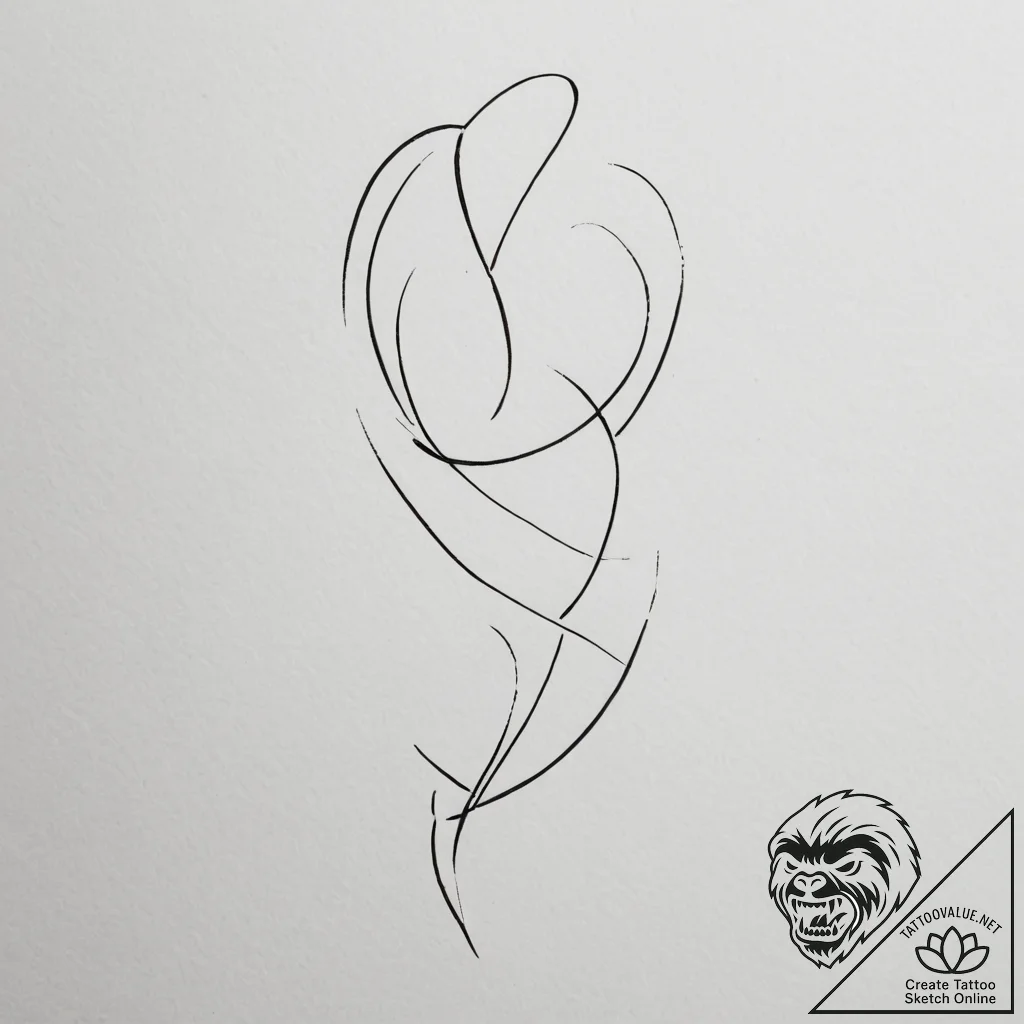 Tattoo design a subtle line following the cur... - tattoo sketch (№1754856221_0, 10.08.2025 20:03) — tattoovalue.net