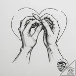 Tattoo sketch two hands forming a heart shape… – tattoo sketch (№1754856816_0, 10.08.2025 20:13) — tattoovalue.net