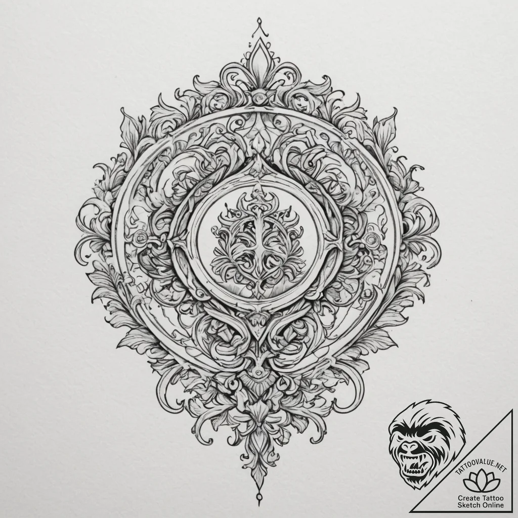 Tattoo design a family crest redesigned in a... - tattoo sketch (№1754857013_0, 10.08.2025 20:16) — tattoovalue.net