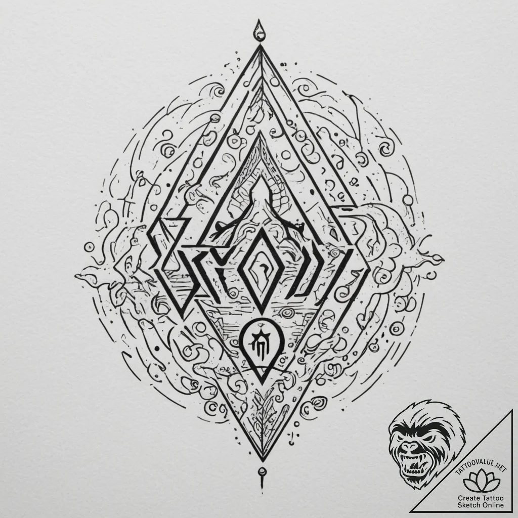 Tattoo sketch the words 'it's dangerous to go... - tattoo sketch (№1754858011_0, 10.08.2025 20:33) — tattoovalue.net