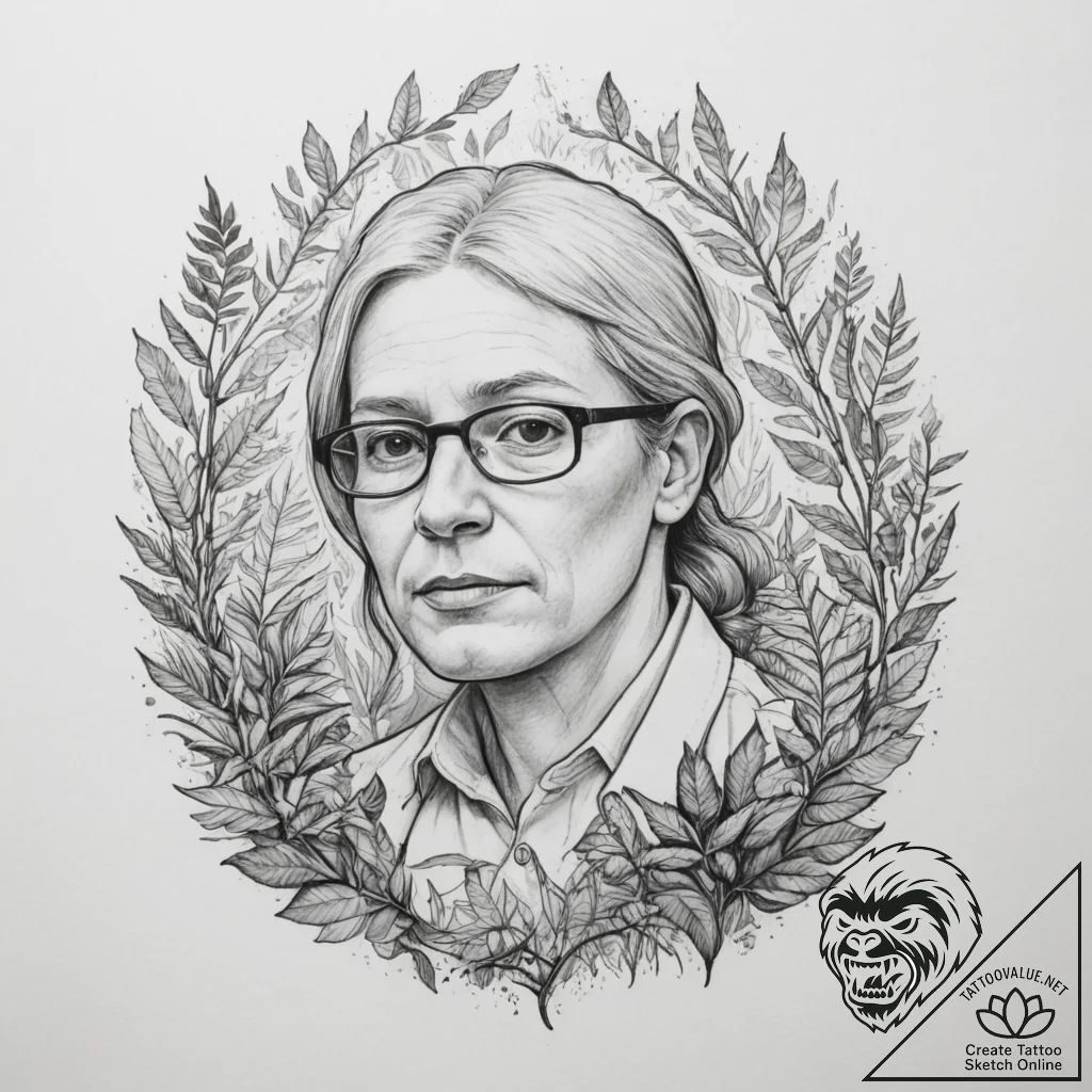 A shot of a research scientist in the amazon... - tattoo sketch (№1754858809_0, 10.08.2025 20:46) — tattoovalue.net