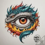 Tattoo design a dragon’s eye, intense and anc… – tattoo sketch (№1754859008_0, 10.08.2025 20:50) — tattoovalue.net