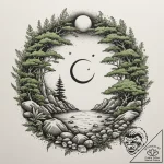 A serene japanese zen garden with raked sand… – tattoo sketch (№1754863606_0, 10.08.2025 22:06) — tattoovalue.net