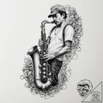 A gritty, black and white photo of a subway m… – tattoo sketch (№1754864804_0, 10.08.2025 22:26) — tattoovalue.net