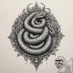 A snake coiled around a crystal, tattoo sketc… – tattoo sketch (№1754865609_0, 10.08.2025 22:40) — tattoovalue.net
