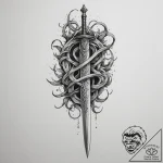 Tattoo design a set of runes glowing on a war… – tattoo sketch (№1754869025_0, 10.08.2025 23:37) — tattoovalue.net