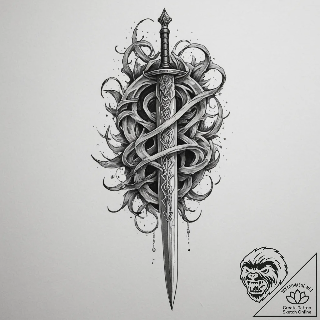Tattoo design a set of runes glowing on a war... - tattoo sketch (№1754869025_0, 10.08.2025 23:37) — tattoovalue.net