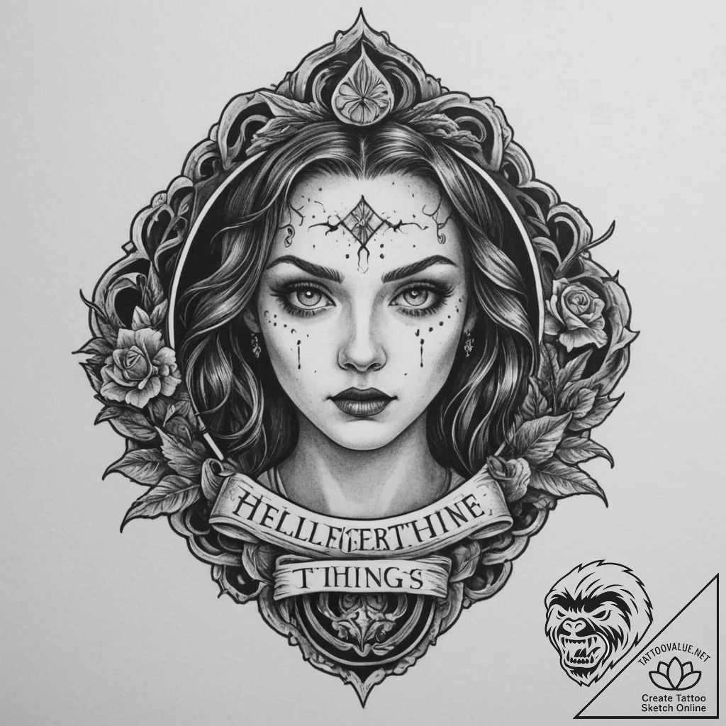The hellfire club logo from stranger things,... - tattoo sketch (№1754870454_0, 11.08.2025 00:00) — tattoovalue.net