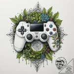 Tattoo design a game controller merging with… – tattoo sketch (№1754871662_0, 11.08.2025 00:21) — tattoovalue.net