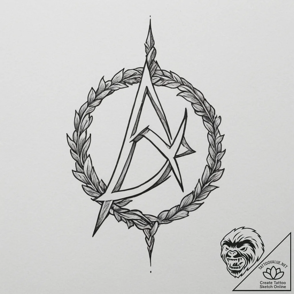 149. tattoo design: a minimalist "veda" rune,... - tattoo sketch (№1754873673_0, 11.08.2025 00:54) — tattoovalue.net