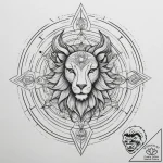 Tattoo design a zodiac animal partially rende… – tattoo sketch (№1754874270_0, 11.08.2025 01:04) — tattoovalue.net