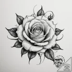 Tattoo sketch a full blooming rose in waterco… – tattoo sketch (№1754874474_0, 11.08.2025 01:07) — tattoovalue.net