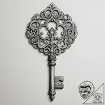 Tattoo design a key, intricate and strong, re… – tattoo sketch (№1754875866_0, 11.08.2025 01:31) — tattoovalue.net