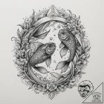 Tattoo design pisces fish, sketched with over… – tattoo sketch (№1754876063_0, 11.08.2025 01:34) — tattoovalue.net