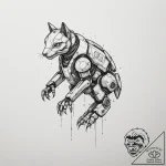 Tattoo design a robotic animal companion, sle… – tattoo sketch (№1754876459_0, 11.08.2025 01:40) — tattoovalue.net