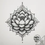 Tattoo sketch a stylized lotus flower bloomin… – tattoo sketch (№1754876657_0, 11.08.2025 01:44) — tattoovalue.net
