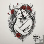 Hades and persephone’s embrace, tattoo drawin… – tattoo sketch (№1754878838_0, 11.08.2025 02:20) — tattoovalue.net