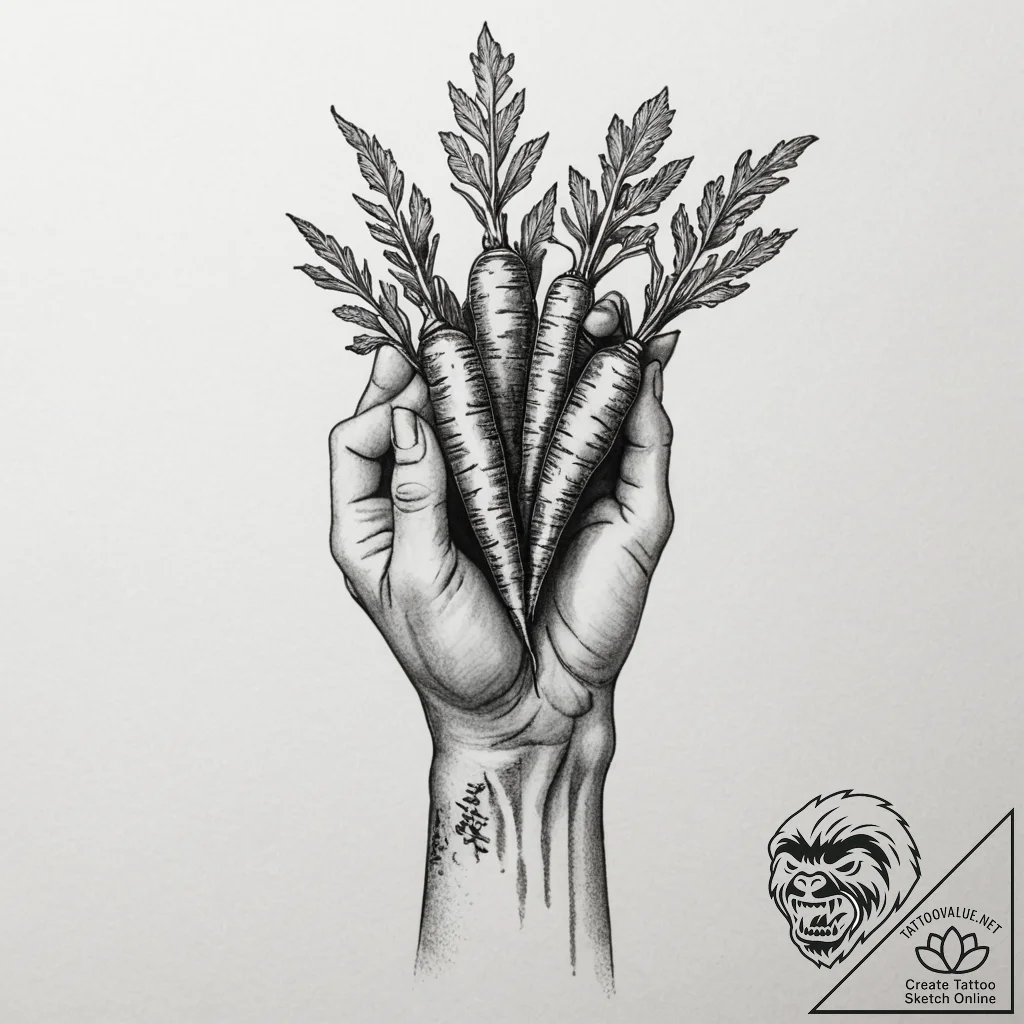 A close-up on the weathered hands of a garden... - tattoo sketch (№1754879231_0, 11.08.2025 02:27) — tattoovalue.net
