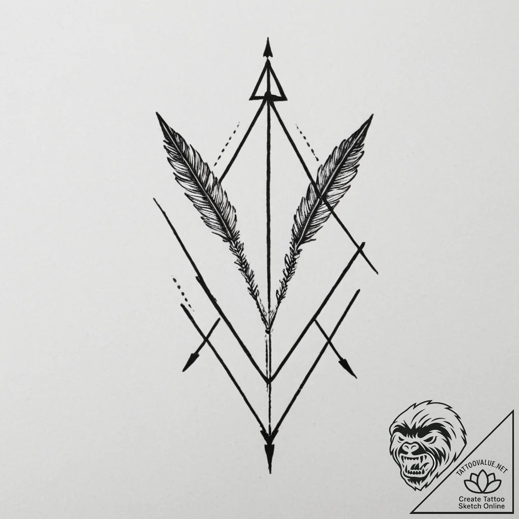 Tattoo design a "rank up" arrow with a challe... - tattoo sketch (№1754879429_0, 11.08.2025 02:30) — tattoovalue.net