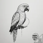 Parrot, tattoo line art, clean lines, crisp o… – tattoo sketch (№1754880023_0, 11.08.2025 02:40) — tattoovalue.net