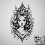 Queen of spades, tattoo sketch design, on a c… – tattoo sketch (№1754880220_0, 11.08.2025 02:43) — tattoovalue.net