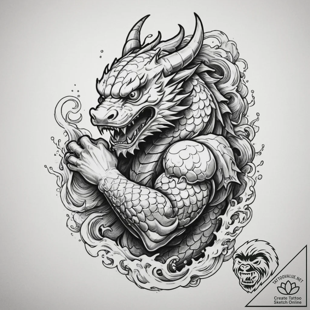 Tattoo sketch a clenched fist made of stylize... - tattoo sketch (№1754880813_0, 11.08.2025 02:53) — tattoovalue.net
