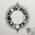 Tattoo design a moon phases sequence, with on… – tattoo sketch (№1754884584_0, 11.08.2025 03:56) — tattoovalue.net