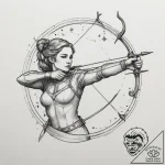 Tattoo sketch a sagittarius archer aiming at… – tattoo sketch (№1754884982_0, 11.08.2025 04:03) — tattoovalue.net