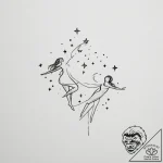Tattoo design a dreamlike scene of two figure… – tattoo sketch (№1754886369_0, 11.08.2025 04:26) — tattoovalue.net