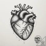Anatomical heart made of crystal, tattoo draw… – tattoo sketch (№1754886566_0, 11.08.2025 04:29) — tattoovalue.net