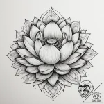 Tattoo sketch a blooming lotus flower with su… – tattoo sketch (№1754887161_0, 11.08.2025 04:39) — tattoovalue.net