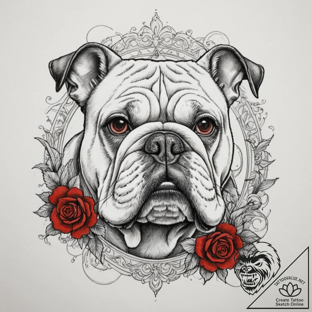 Bulldog, tattoo flash sheet design, rough ske... - tattoo sketch (№1754888156_0, 11.08.2025 04:55) — tattoovalue.net