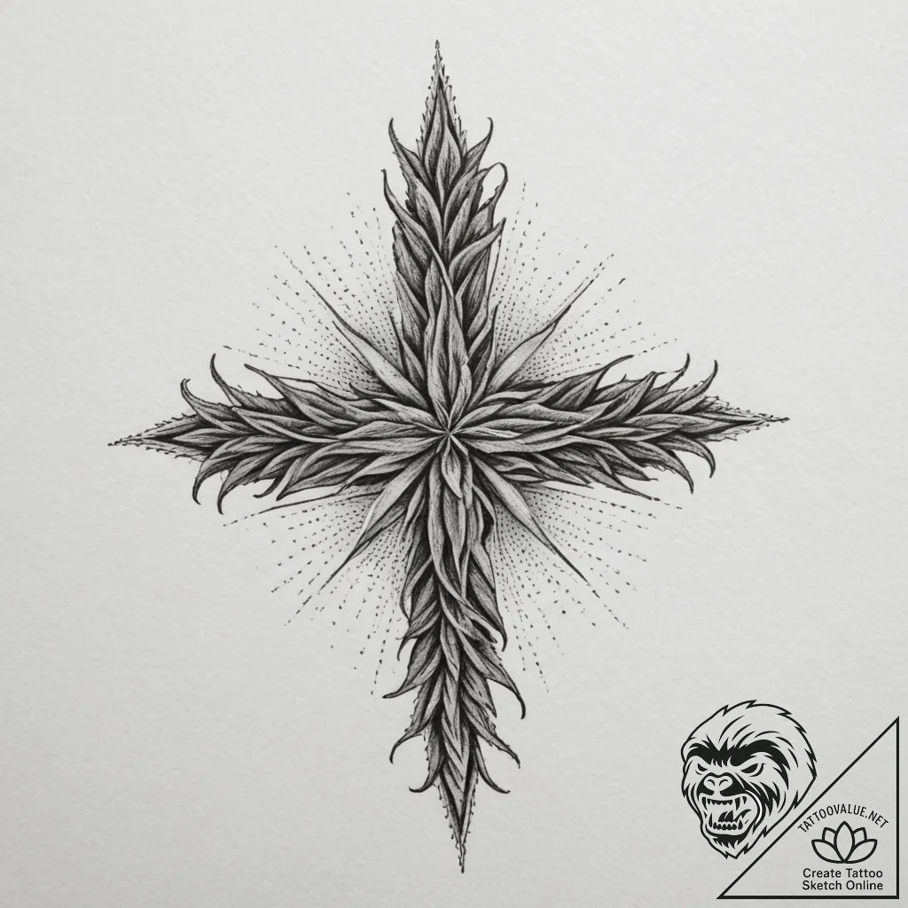 Hemp, artistic tattoo sketch, sepia tone sket... - tattoo sketch (№1754888555_0, 11.08.2025 05:02) — tattoovalue.net