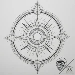 Tattoo design: a stylized kolovrat with subtl… – tattoo sketch (№1754888755_0, 11.08.2025 05:05) — tattoovalue.net