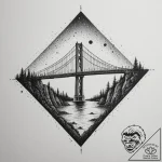 Tattoo design a sturdy bridge, symbolizing ov… – tattoo sketch (№1754889944_0, 11.08.2025 05:25) — tattoovalue.net