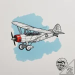 A biplane doing aerobatics against a clear bl… – tattoo sketch (№1754890342_0, 11.08.2025 05:32) — tattoovalue.net