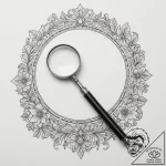 A magnifying glass focusing on a tiny detail,… – tattoo sketch (№1754891534_0, 11.08.2025 05:52) — tattoovalue.net