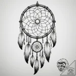 Tattoo design a dreamcatcher with shadowy fea… – tattoo sketch (№1754892525_0, 11.08.2025 06:08) — tattoovalue.net