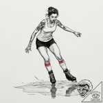 A solitary figure practicing ice skating on a… – tattoo sketch (№1754893119_0, 11.08.2025 06:18) — tattoovalue.net