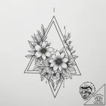Tattoo sketch a simple triangle with a floral… – tattoo sketch (№1754893517_0, 11.08.2025 06:25) — tattoovalue.net