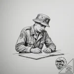 A world war ii soldier writing a letter home… – tattoo sketch (№1754893714_0, 11.08.2025 06:28) — tattoovalue.net