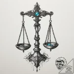 Tattoo sketch libra’s scales, delicate linewo… – tattoo sketch (№1754894111_0, 11.08.2025 06:35) — tattoovalue.net