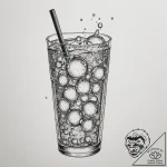 A close-up of the carbonation bubbles rising… – tattoo sketch (№1754894509_0, 11.08.2025 06:41) — tattoovalue.net