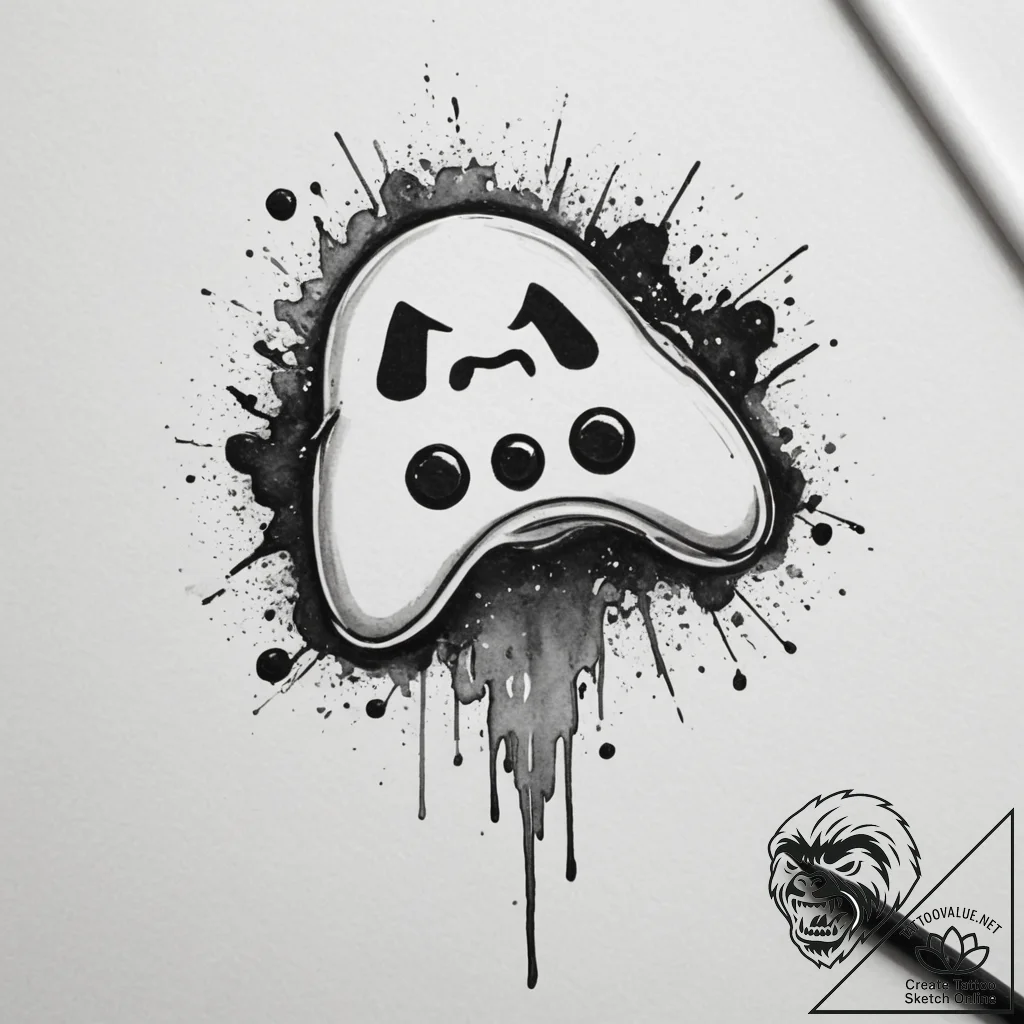 Tattoo design a classic arcade joystick with... - tattoo sketch (№1754894708_0, 11.08.2025 06:45) — tattoovalue.net