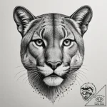 Cougar, tattoo flash sheet design, dotwork sh… – tattoo sketch (№1754894907_0, 11.08.2025 06:48) — tattoovalue.net