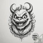 Tattoo sketch a playful monster or creature d… – tattoo sketch (№1754895302_0, 11.08.2025 06:55) — tattoovalue.net