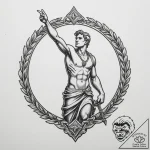 Tattoo design a stylized “victory royale” ban… – tattoo sketch (№1754895699_0, 11.08.2025 07:01) — tattoovalue.net