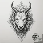 Tattoo design a zodiac animal’s head emerging… – tattoo sketch (№1754895898_0, 11.08.2025 07:04) — tattoovalue.net