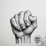 Tattoo sketch a close-up of a fist, showing e… – tattoo sketch (№1754896886_0, 11.08.2025 07:21) — tattoovalue.net