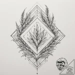 Tattoo design: a stylized “seeded field” rhom… – tattoo sketch (№1754899470_0, 11.08.2025 08:04) — tattoovalue.net